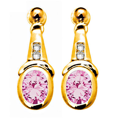 Pink Sapphire and Diamond Earrings