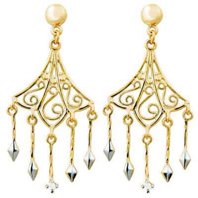 Gold Chandelier Earrings with Diamond