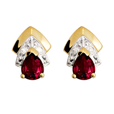 Garnet and Diamond Earrings
