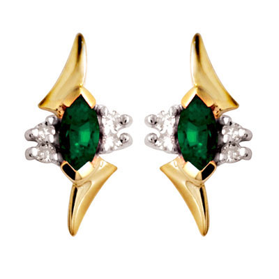 Emerald and Diamond Earrings