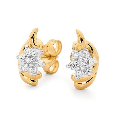 Diamond Earrings &quot;Flower and Petal&quot;