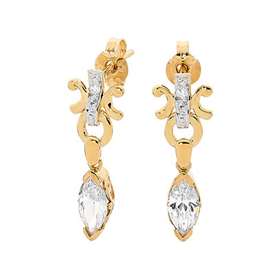 Fancy Zirconia Drop Earrings