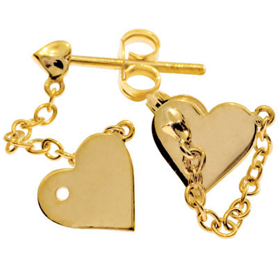 Gold Heart Stud Earrings "Amore"