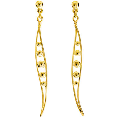 Gold Pea Pod Earrings