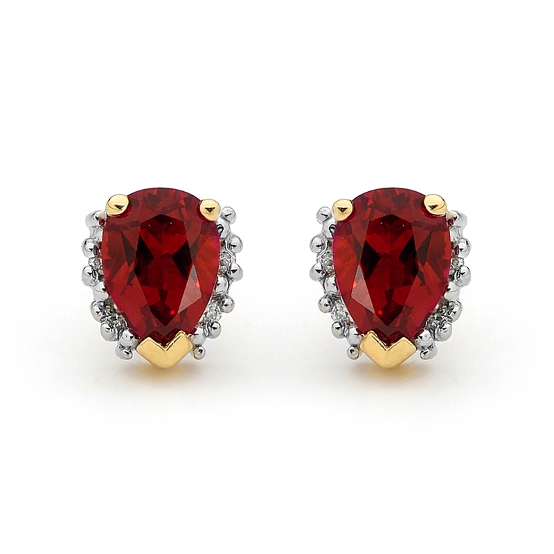 Created Ruby and Diamond Stud earrings