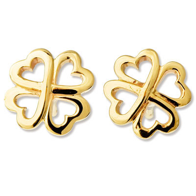 Cute Clover Earrings - Gold