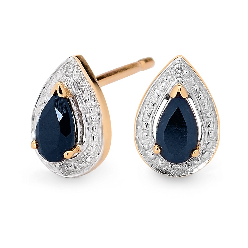 Teardrop Sapphire and Diamond Earstuds