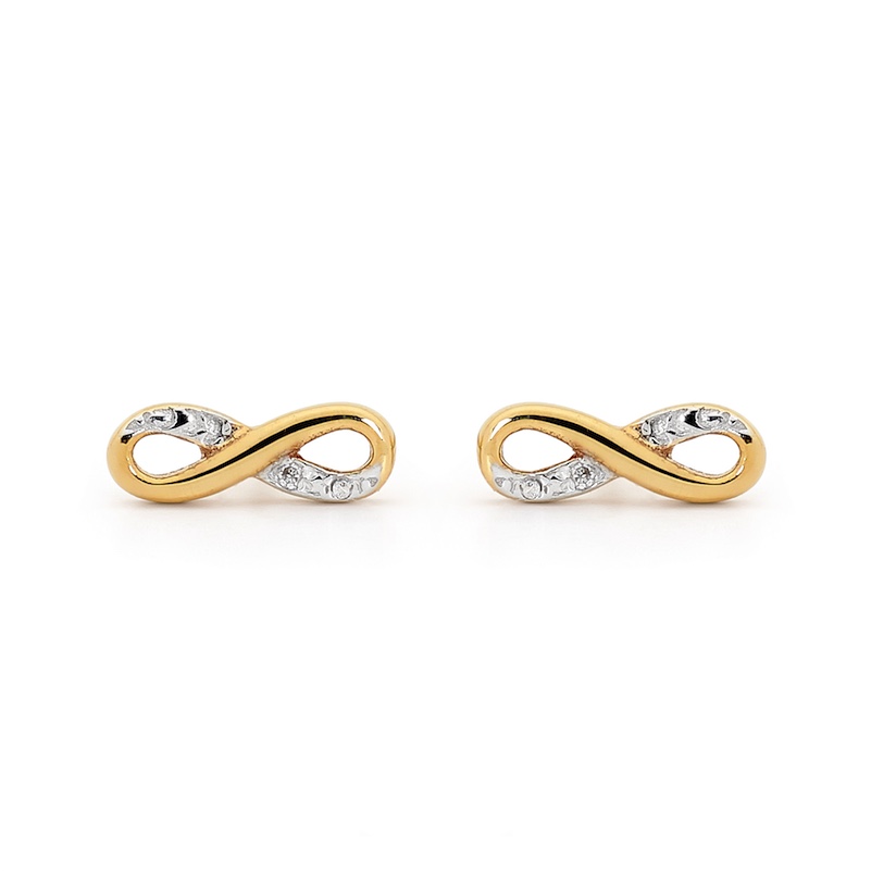 Infinity Studs with Pave DIA Setting