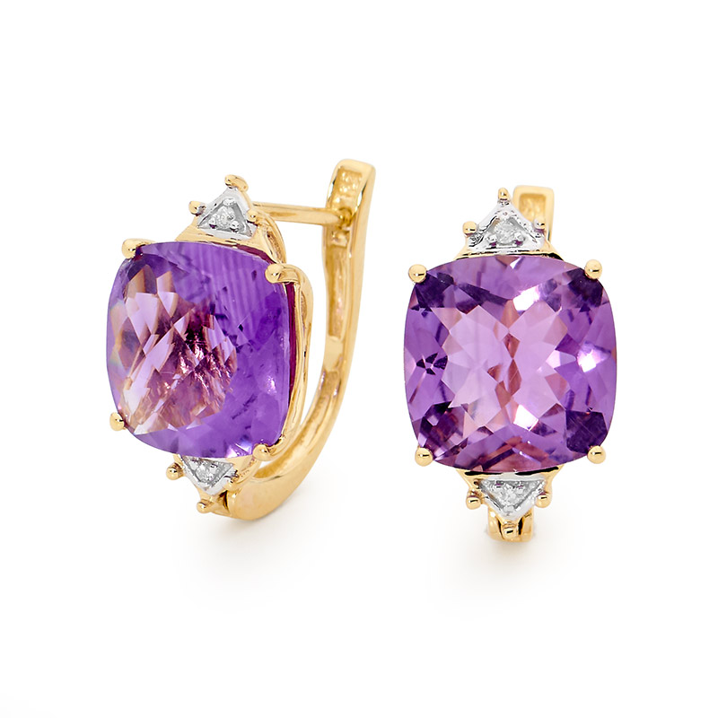 Large Amethyst Earrings