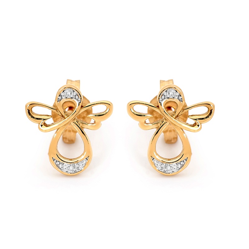 Angel Stud Earrings with Diamonds