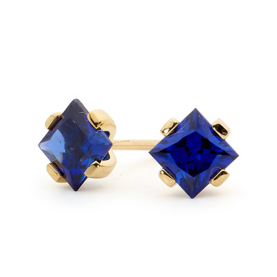 Princess Cut Sapphire Earstuds