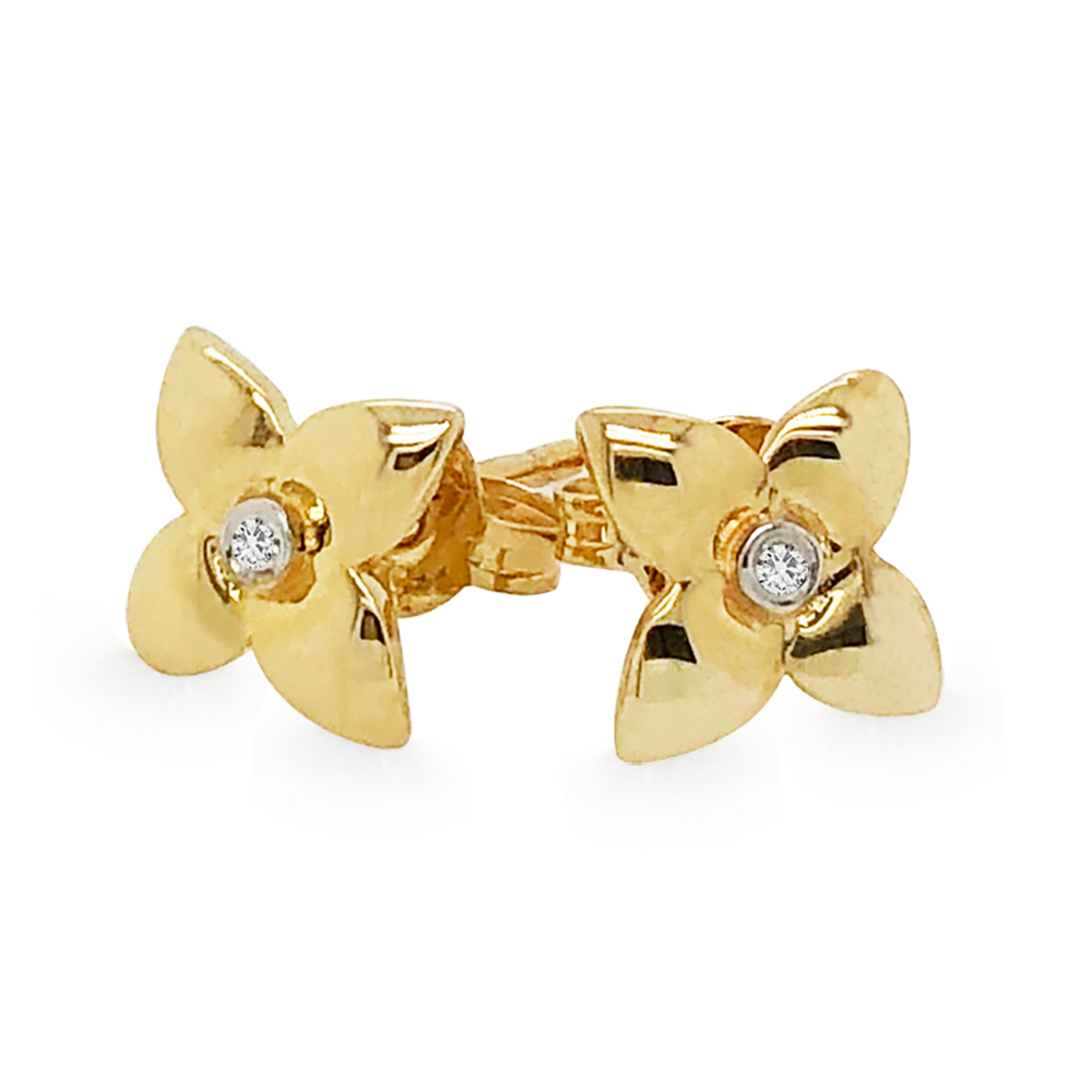 Petal Diamond Stud Earrings