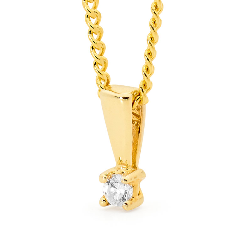 Diamond Solitaire Pendant - 0.08 Carat