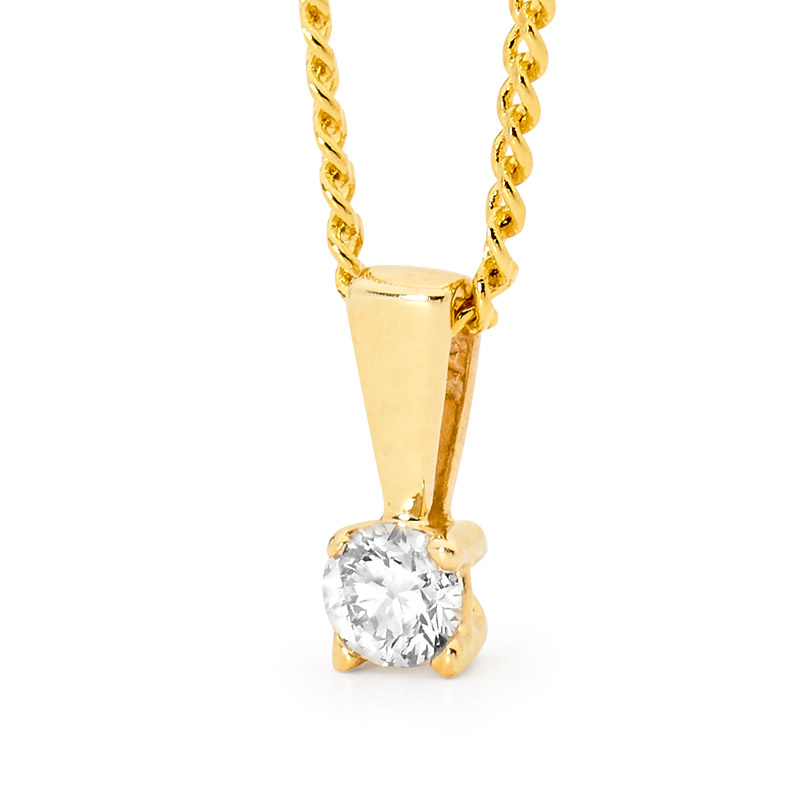 Diamond Solitaire Pendant - 0.125 Carat