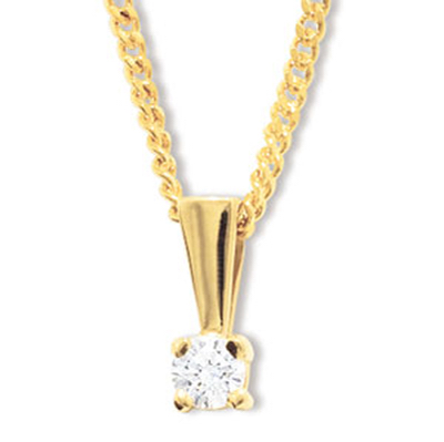 Diamond Solitaire Pendant - 0.15 Carat