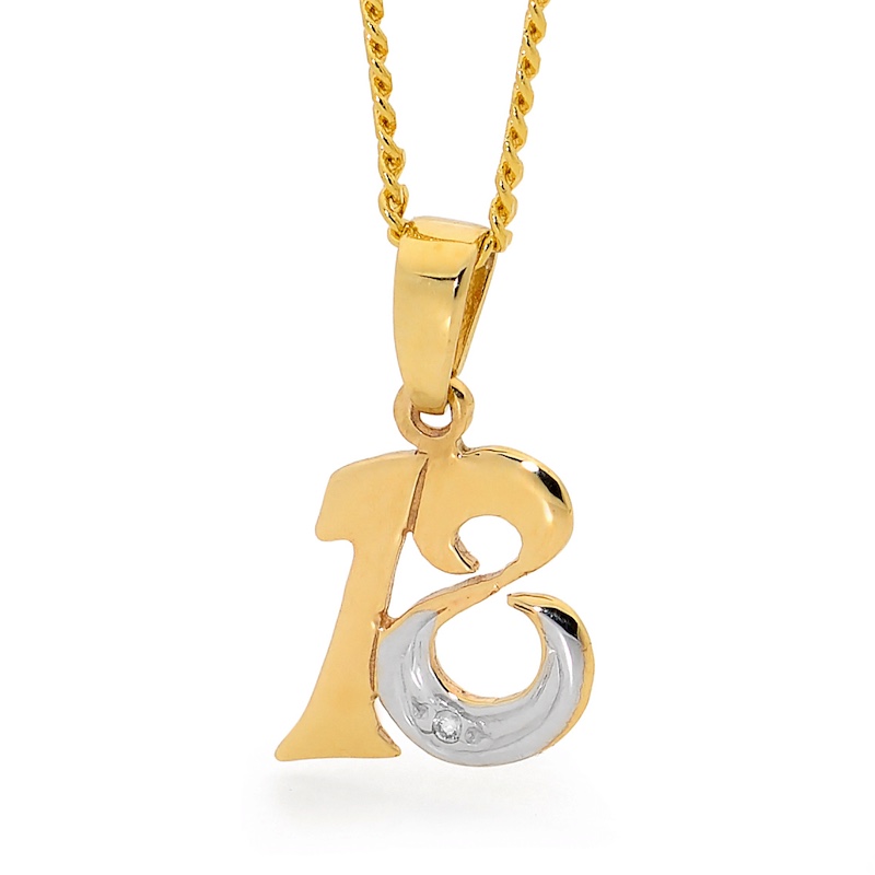 Initial 18 Diamond Pendant