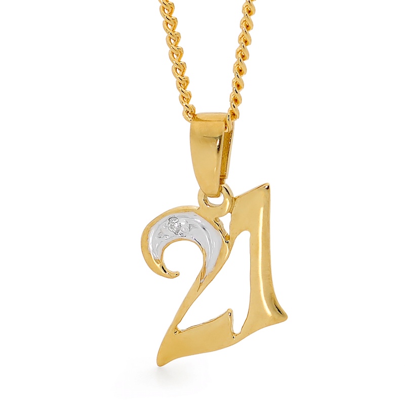 Initial 21 Diamond Pendant