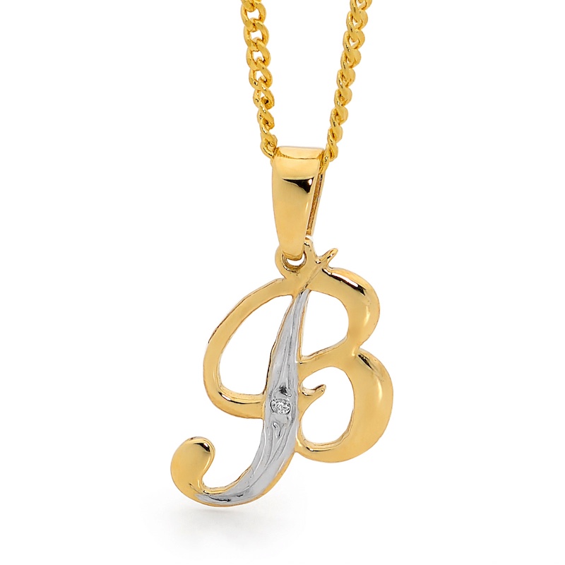 Diamond Initial Pendant B