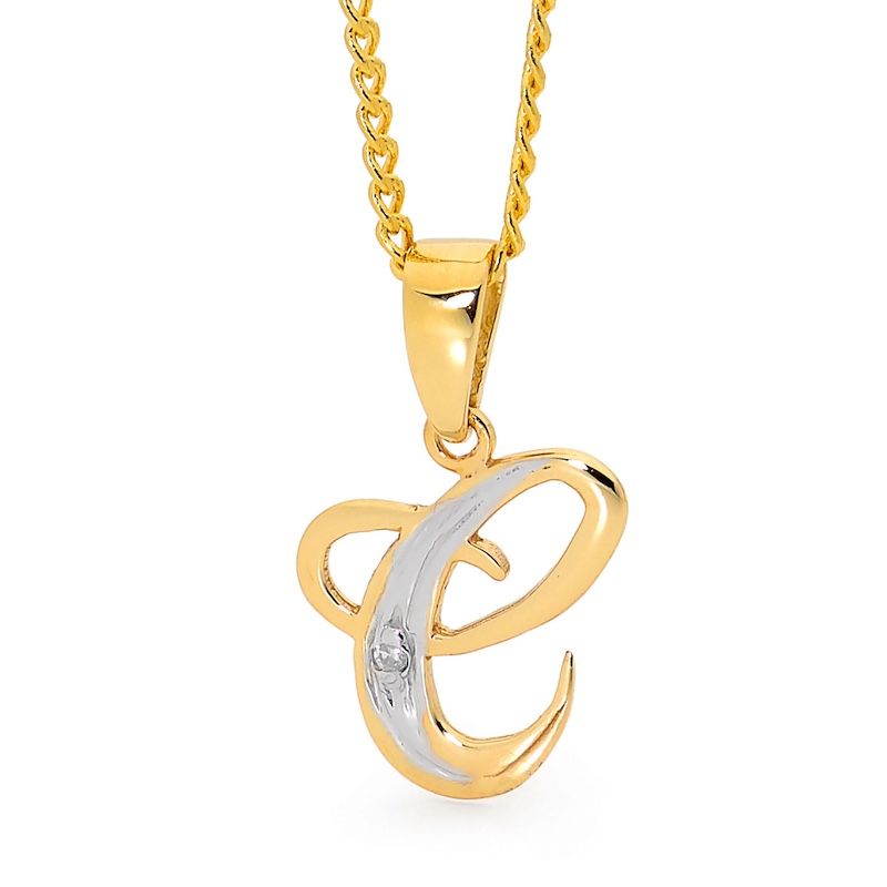 Diamond Initial Pendant C