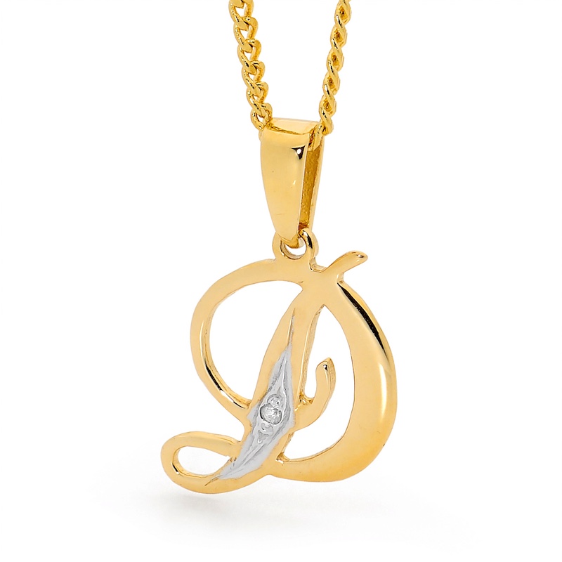 Diamond Initial Pendant D