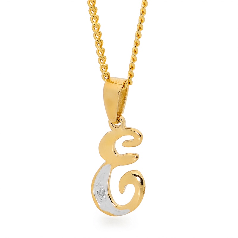 Diamond Initial Pendant E