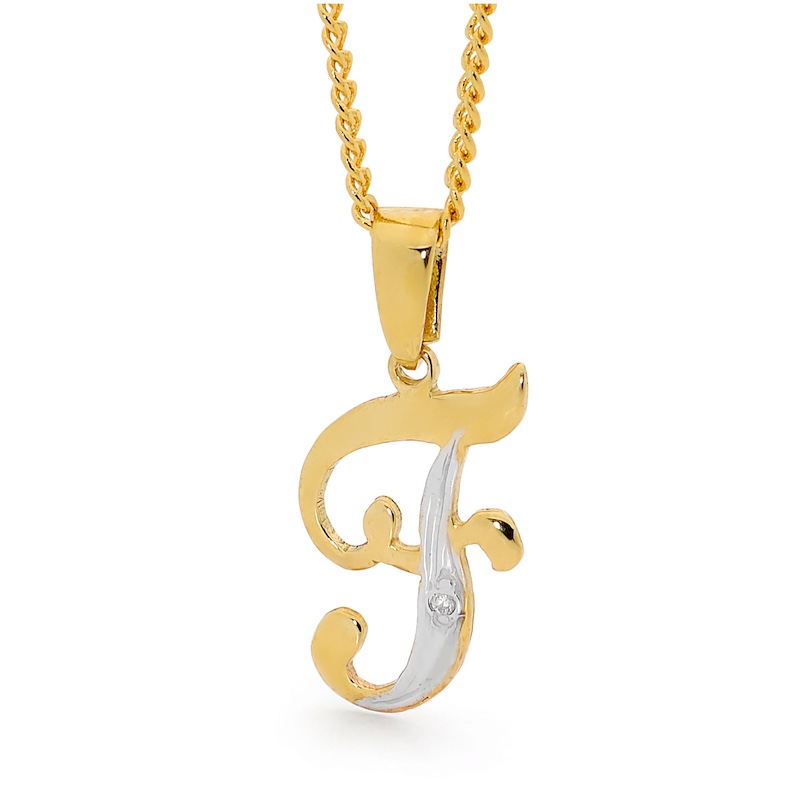 Diamond Initial Pendant F