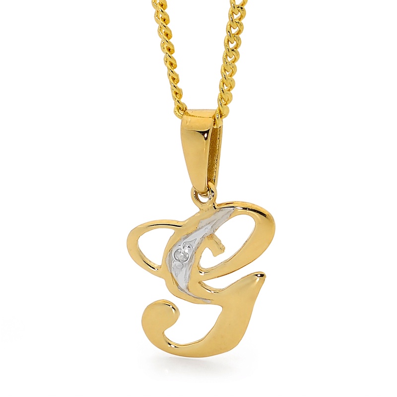 Diamond Initial Pendant G