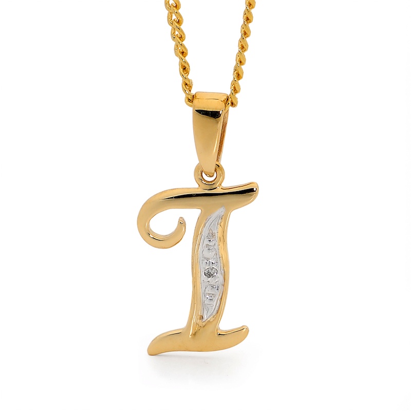 Diamond Initial Pendant I