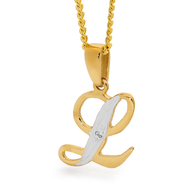 Diamond Initial Pendant L