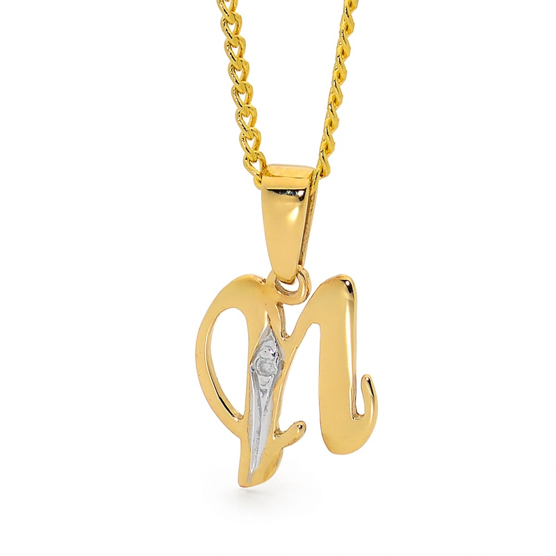 Diamond Initial Pendant N