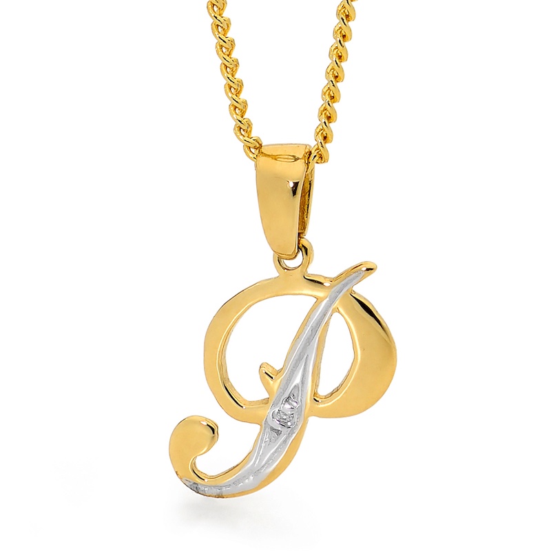 Diamond Initial Pendant P