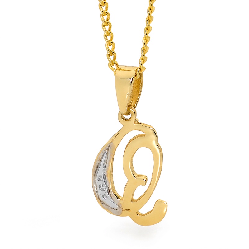 Diamond Initial Pendant Q