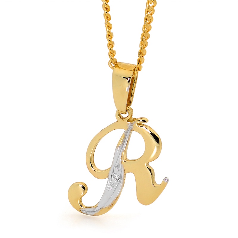 Diamond Initial Pendant R