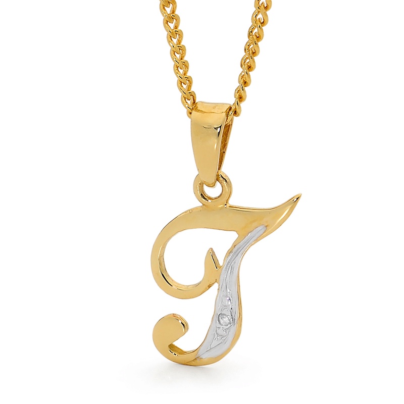 Diamond Initial Pendant T