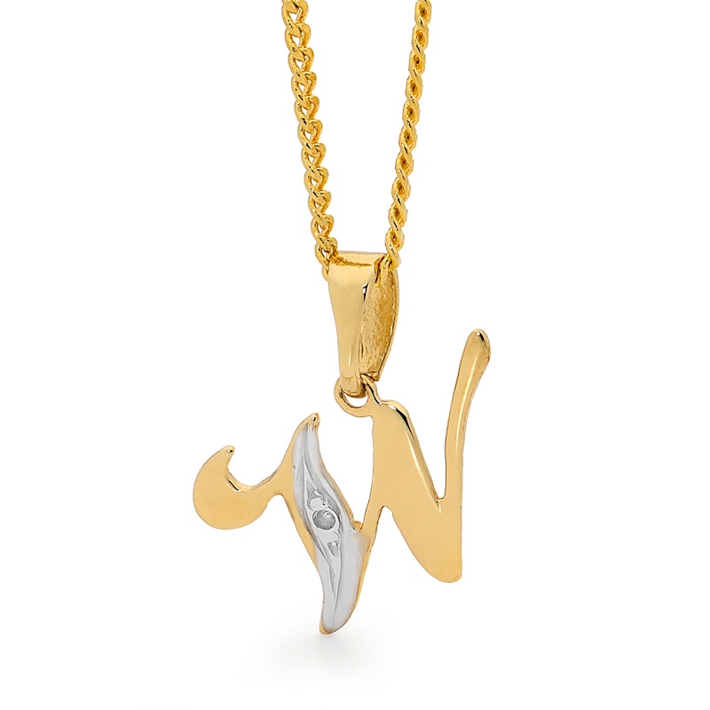 Diamond Initial Pendant W