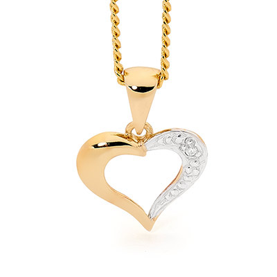 Classic diamond set heart pendant