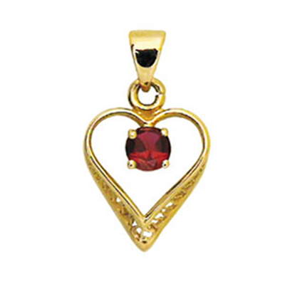 Ruby Love Heart Pendant