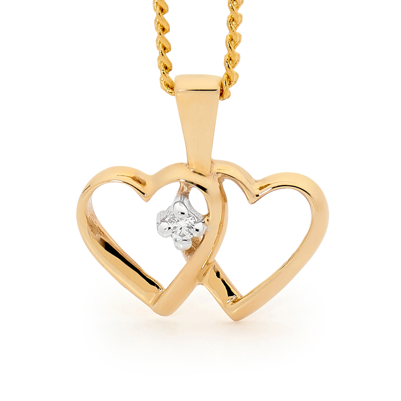 Romantic Heart Pendant with Diamond