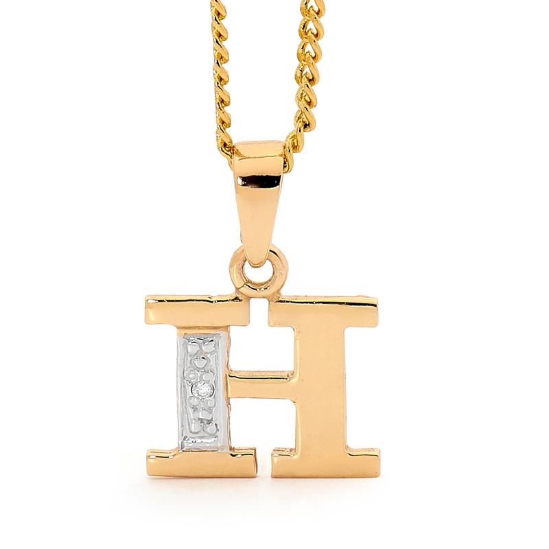 Diamond Set Block Initial H