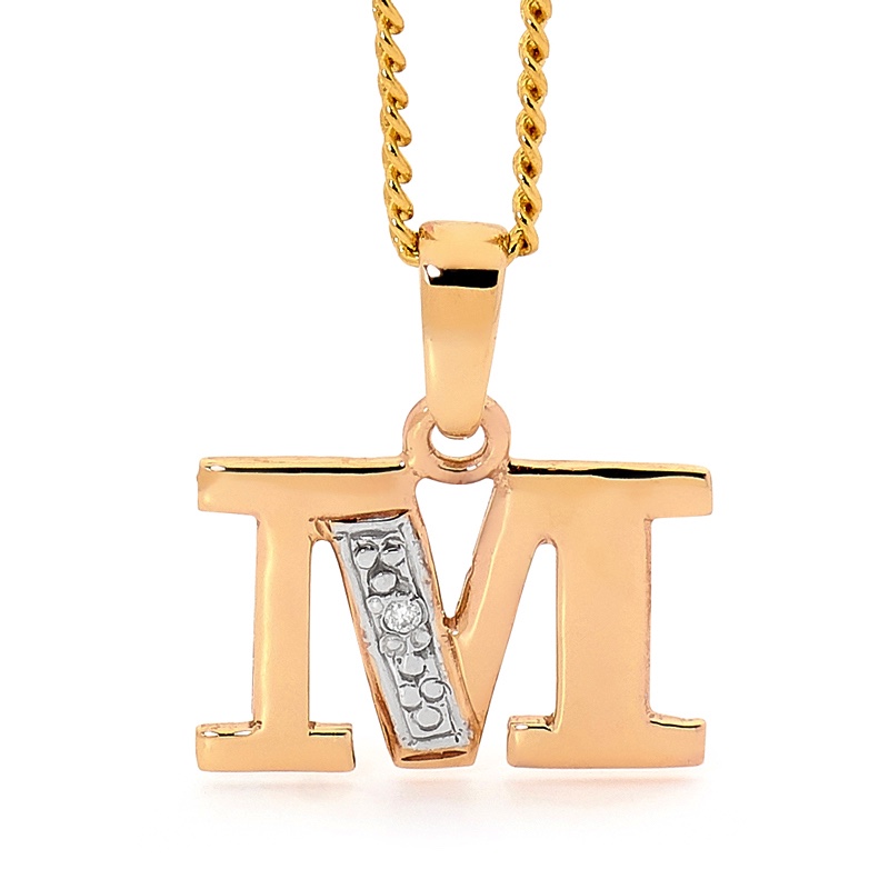 Diamond Set Block Initial M