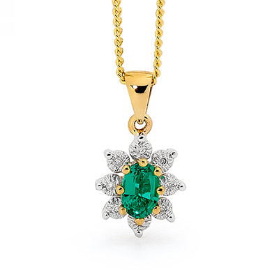 Emerald and Diamond Cocktail Pendant