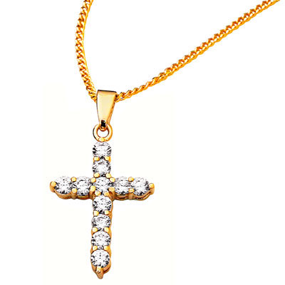 Cubic Zirconia Cross Pendant