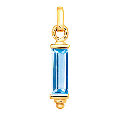 Oblong Blue Topaz Pendant
