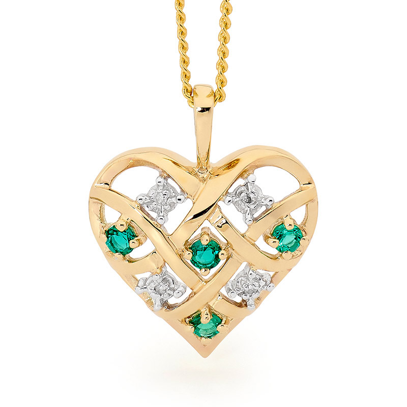 Dreamweaver pendant with Emerald and Diamond