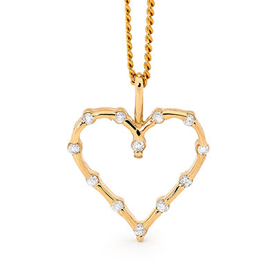 Open Diamond set heart pendant