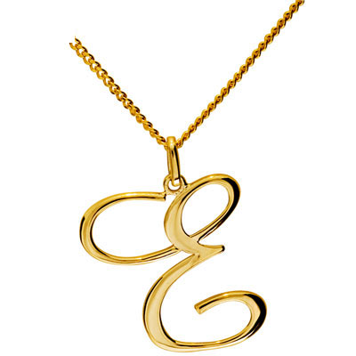 Gold Initial Pendant E