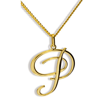 Gold Initial Pendant P