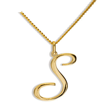 S name gold pendant discount