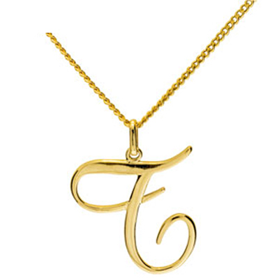 Gold Initial Pendant T