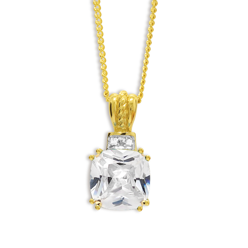 Cubic Zirconia Gold Pendant